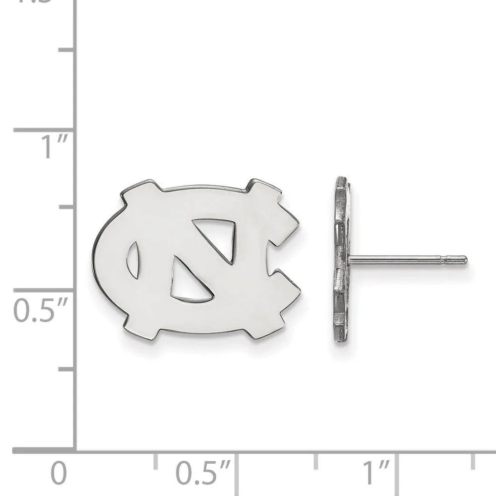 14k White Gold U of North Carolina Small 'NC' Post Earrings