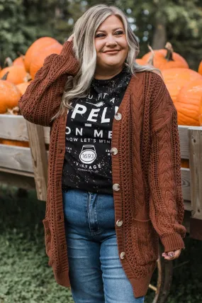 A Fresh Take Button Cardigan- Auburn