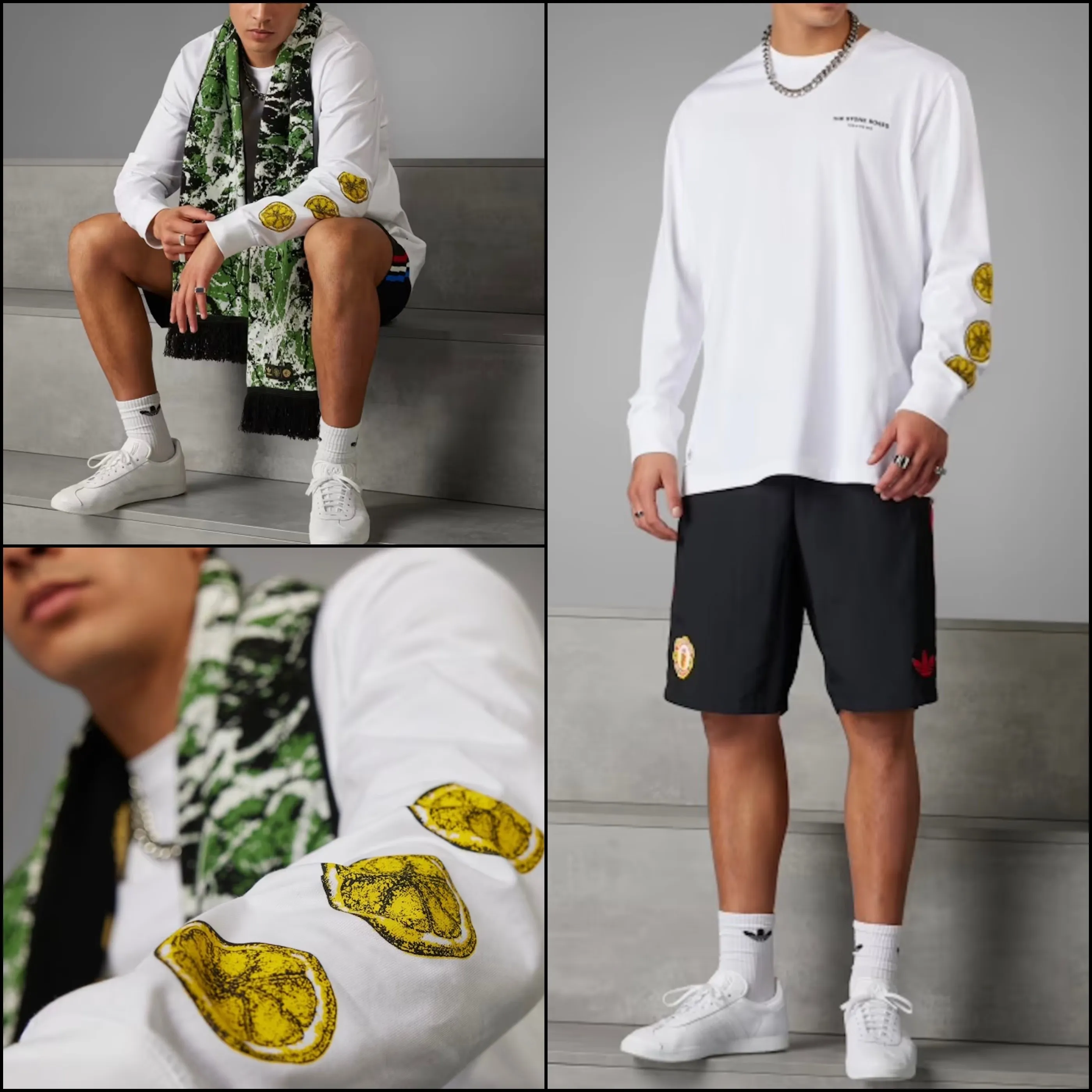 adidas  |Crew Neck Street Style Collaboration Long Sleeves Cotton