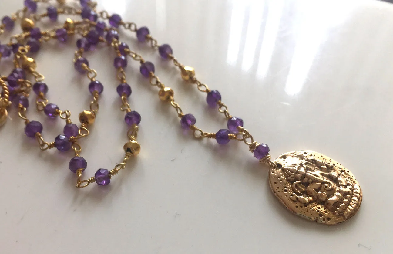 Amethyst Ganesh Necklace