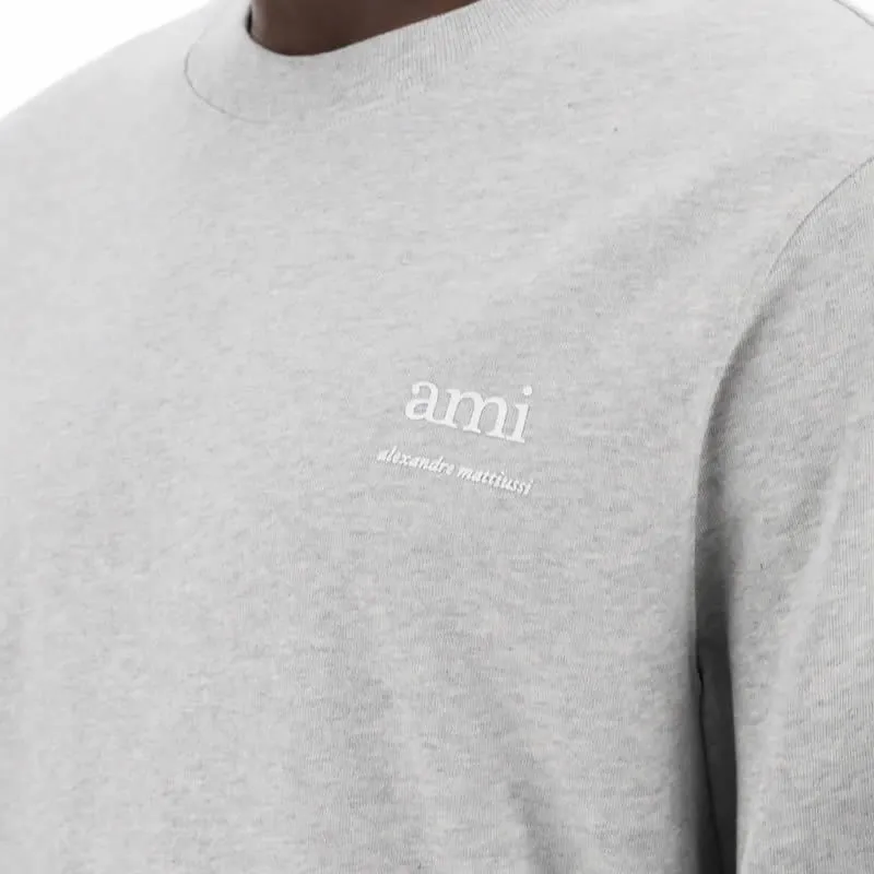 AMI PARIS  |Crew Neck Unisex Street Style Long Sleeves Plain Cotton