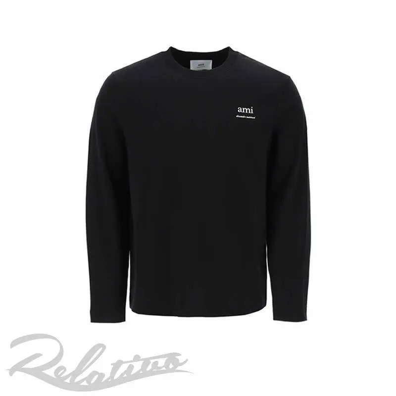 AMI PARIS  |Crew Neck Unisex Street Style Long Sleeves Plain Cotton