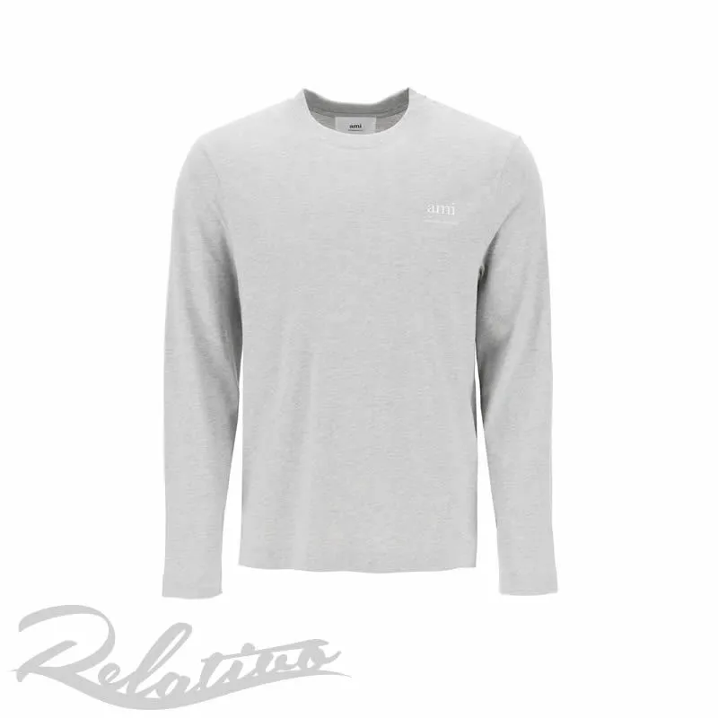 AMI PARIS  |Crew Neck Unisex Street Style Long Sleeves Plain Cotton