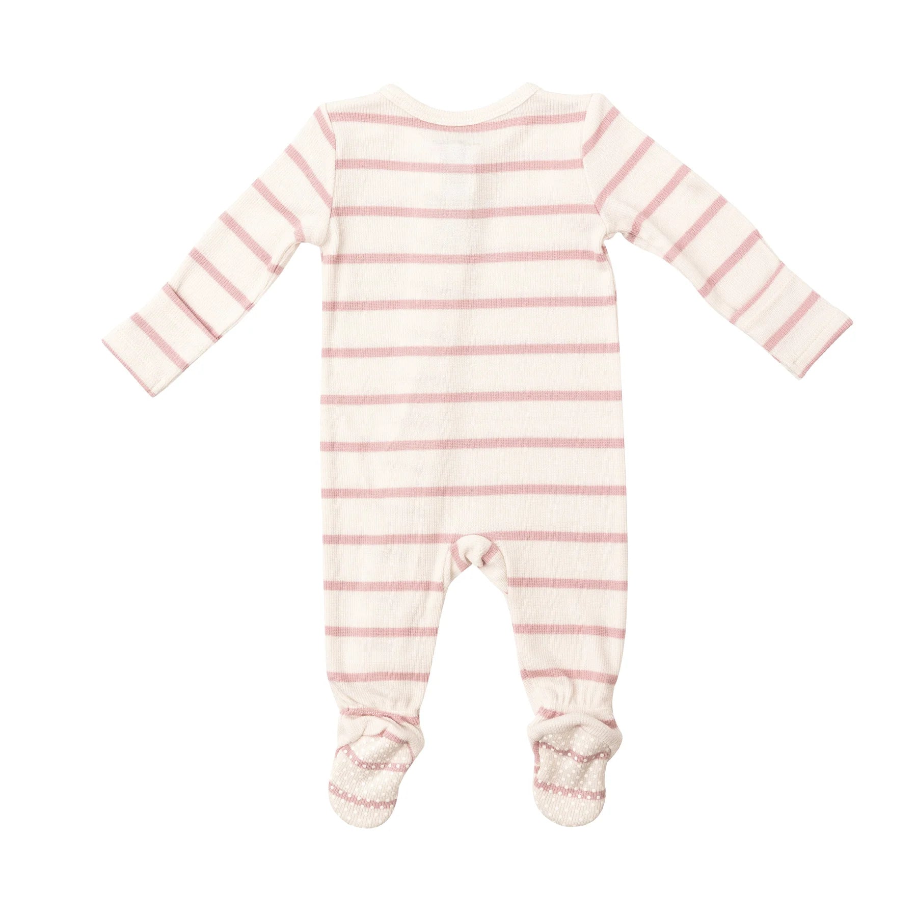 Angel Dear 2 Way Zipper Footie - Silver Pink + Sugar Swizzle