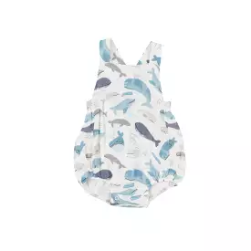 Angel Dear - Blue Whales Retro Sunsuit