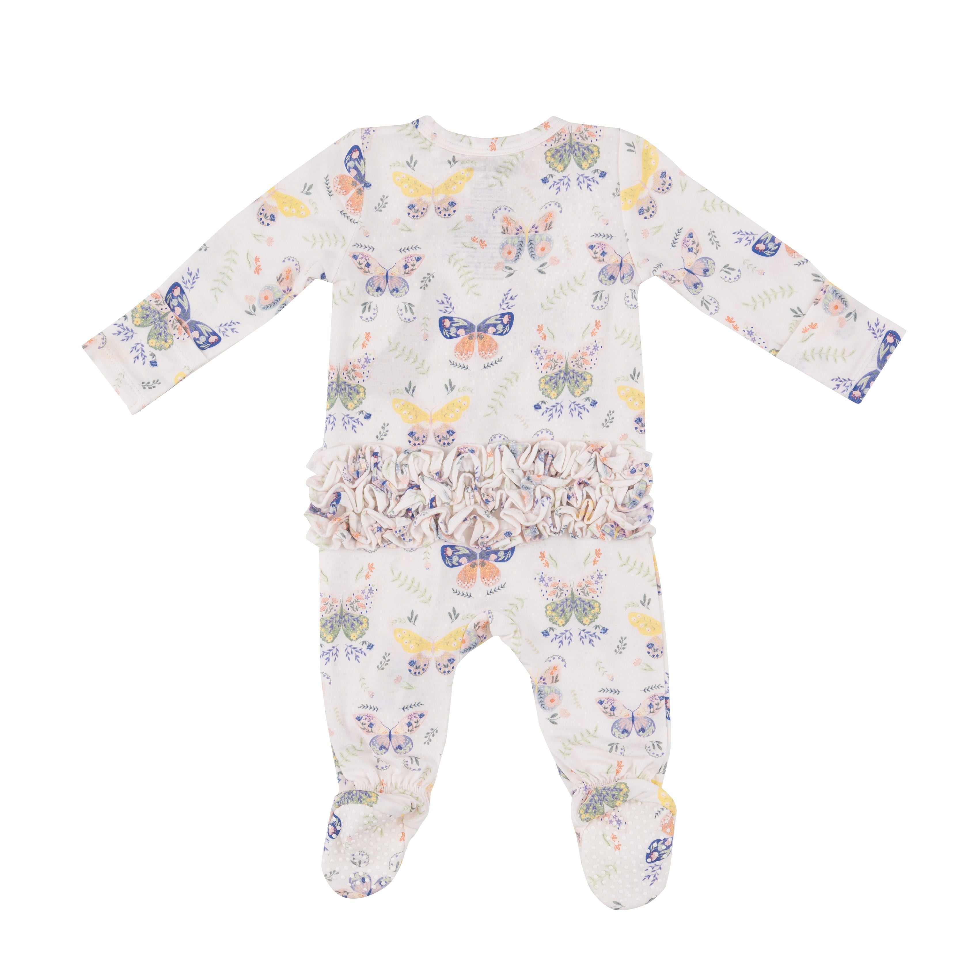 Angel Dear - Botany Butterflies Ruffle Zipper Footie