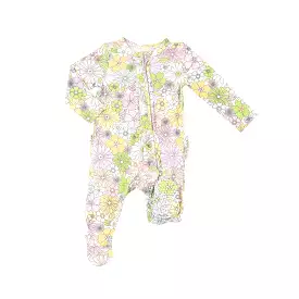 Angel Dear - Mixed Retro Floral Ruffle Zipper Footie