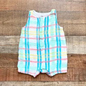 Angel Dear Plaid Muslin Jon Jon- Size 6-12M