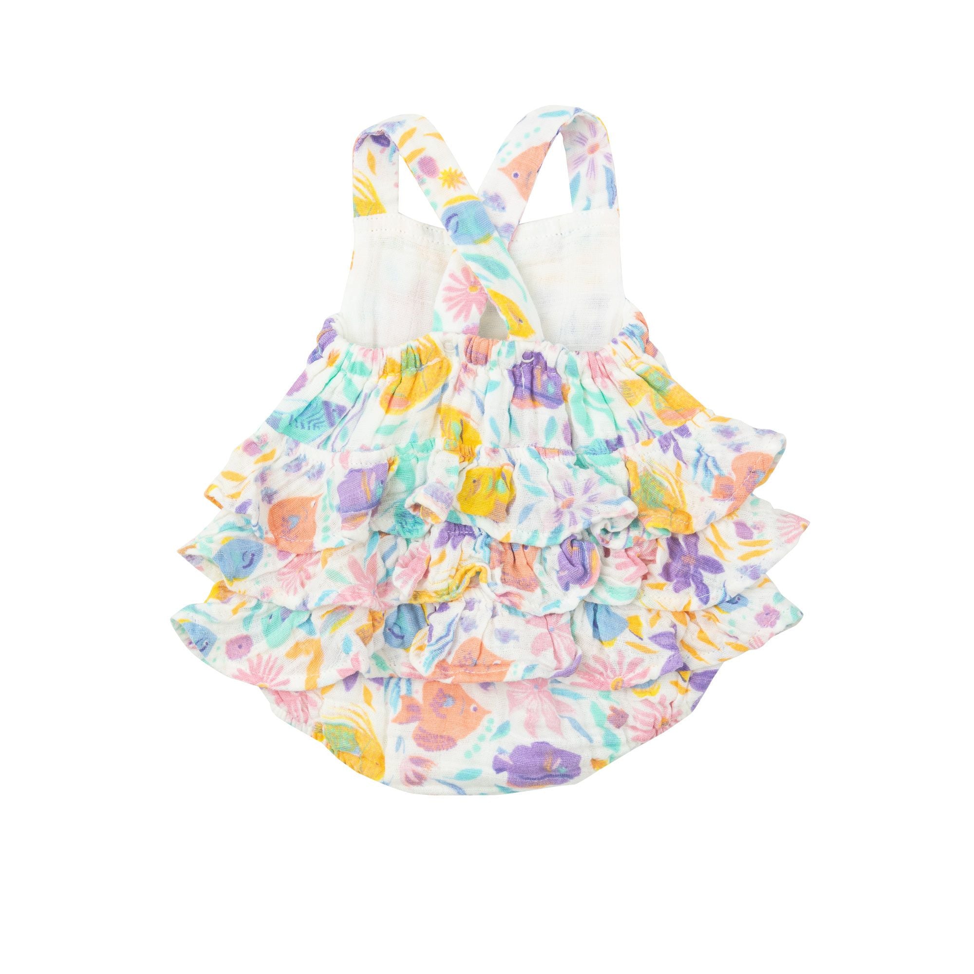 Angel Dear - Tropical Fish Floral Ruffle Sunsuit