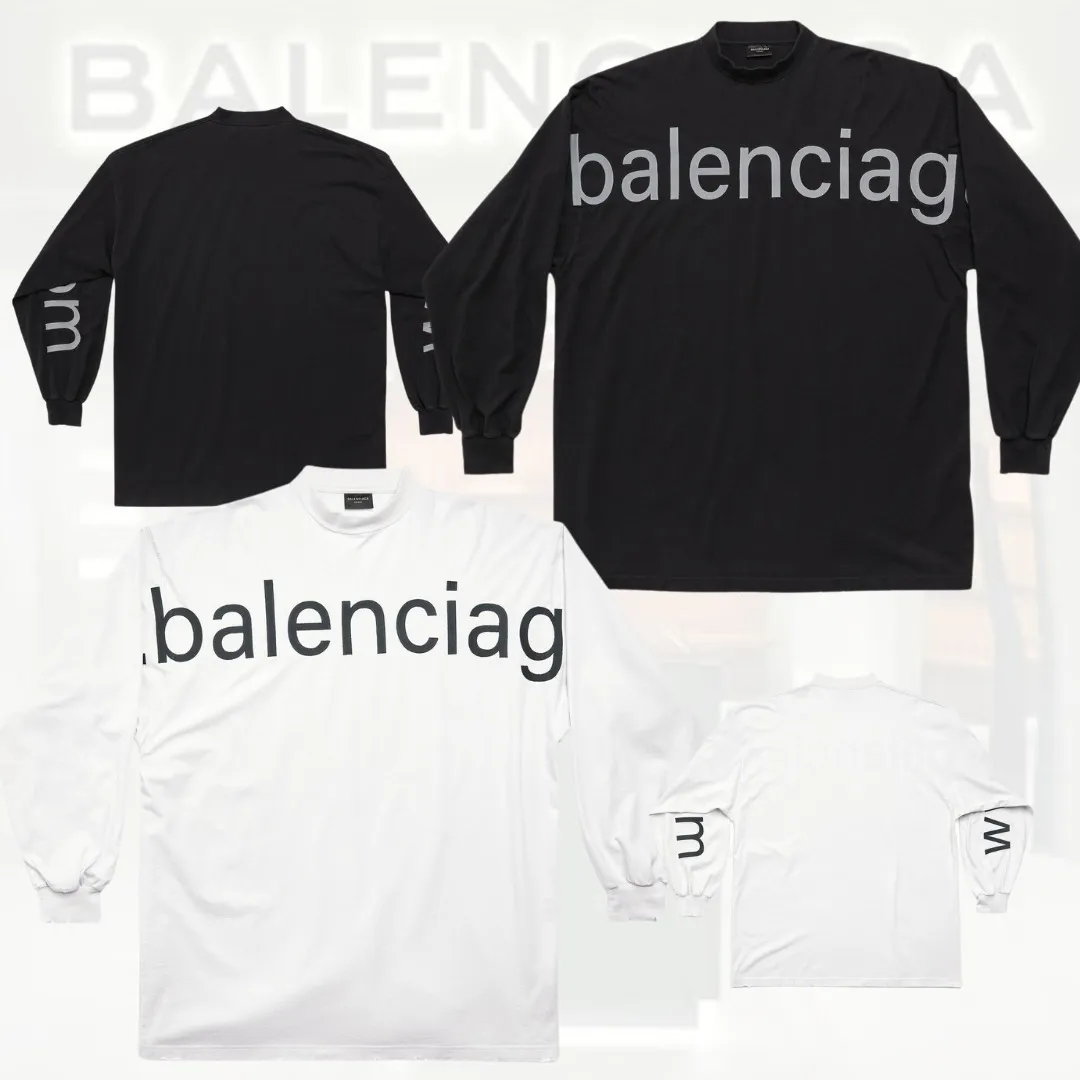 BALENCIAGA  |Bal.com Long Sleeve T-shirt Oversized in White