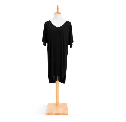 Bamboo Long Lounge Shirt in Black