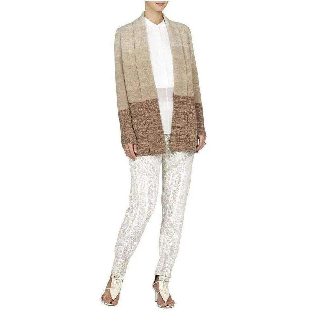 BCBG MAXAZRIA  |Cashmere Ginata Ombre Shawl Collar Cashmere Blend Cardigan