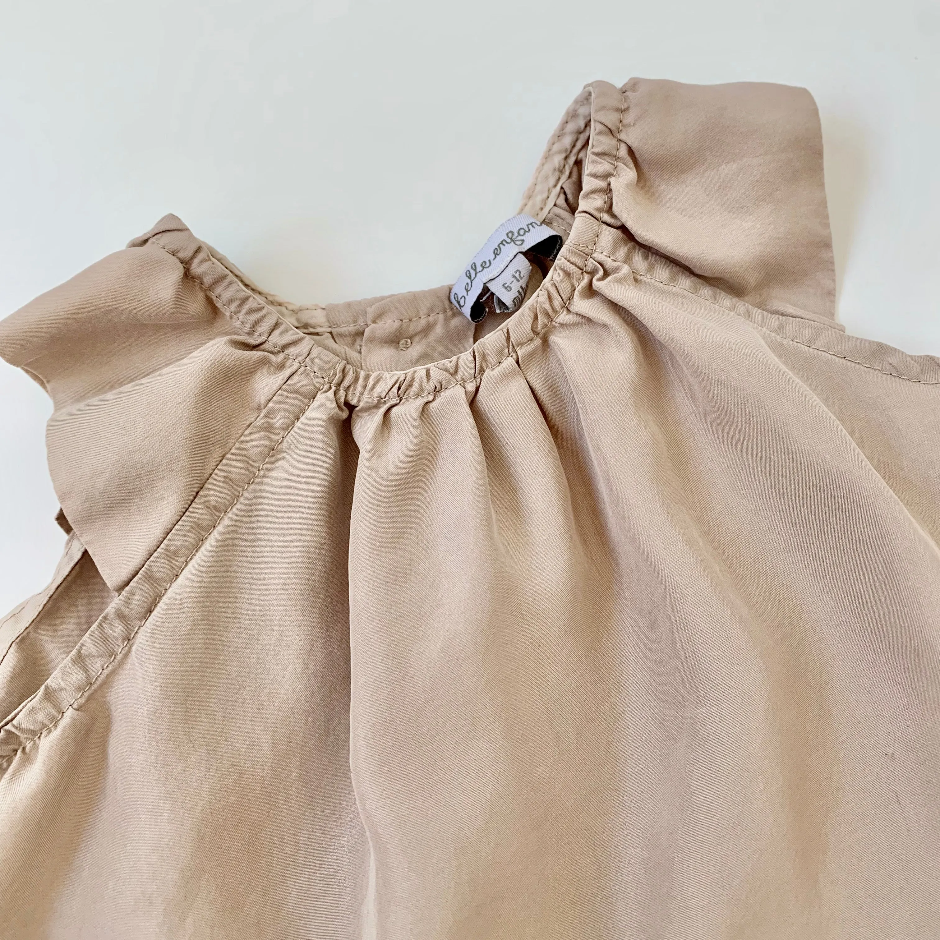 Belle Enfant Oyster Silk Blouse And Bloomers: 6-12 Months