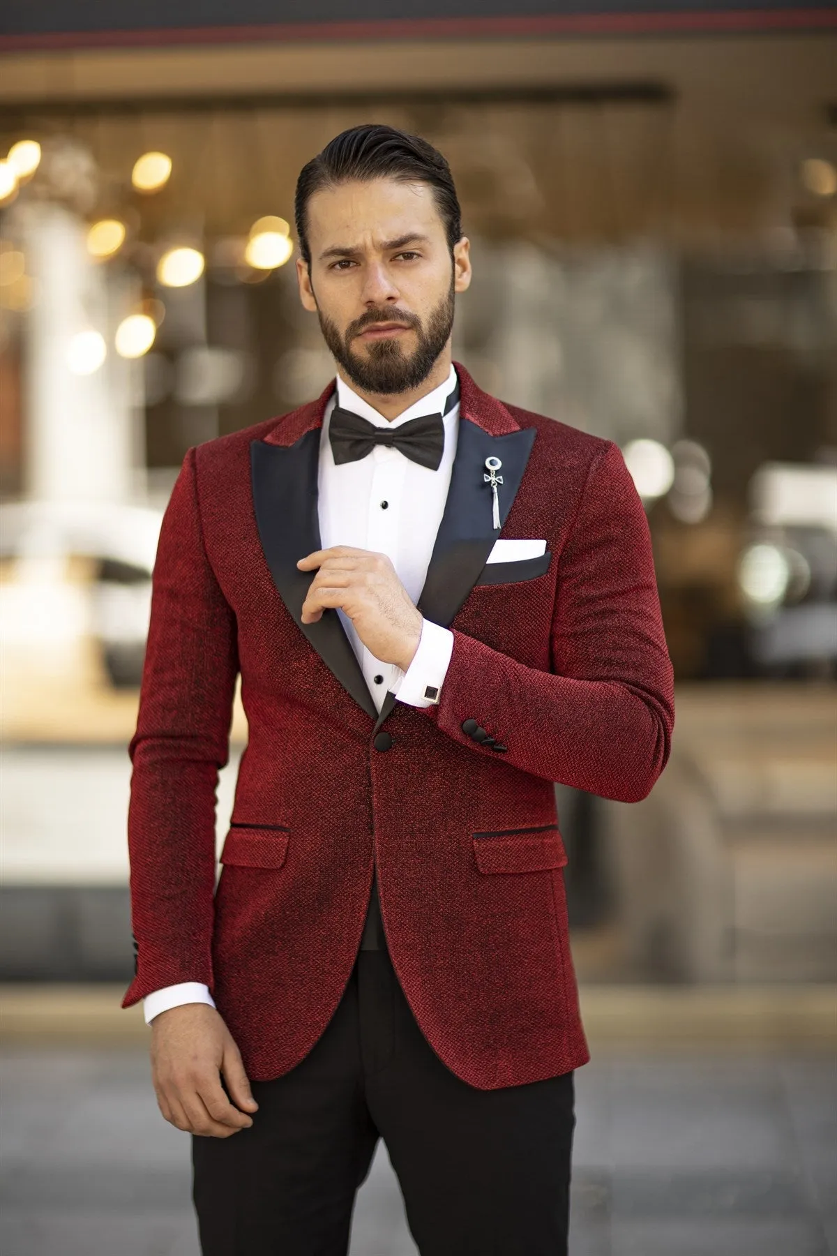 Bojoni Cagliari Red Slim-Fit Tuxedo 2-Piece