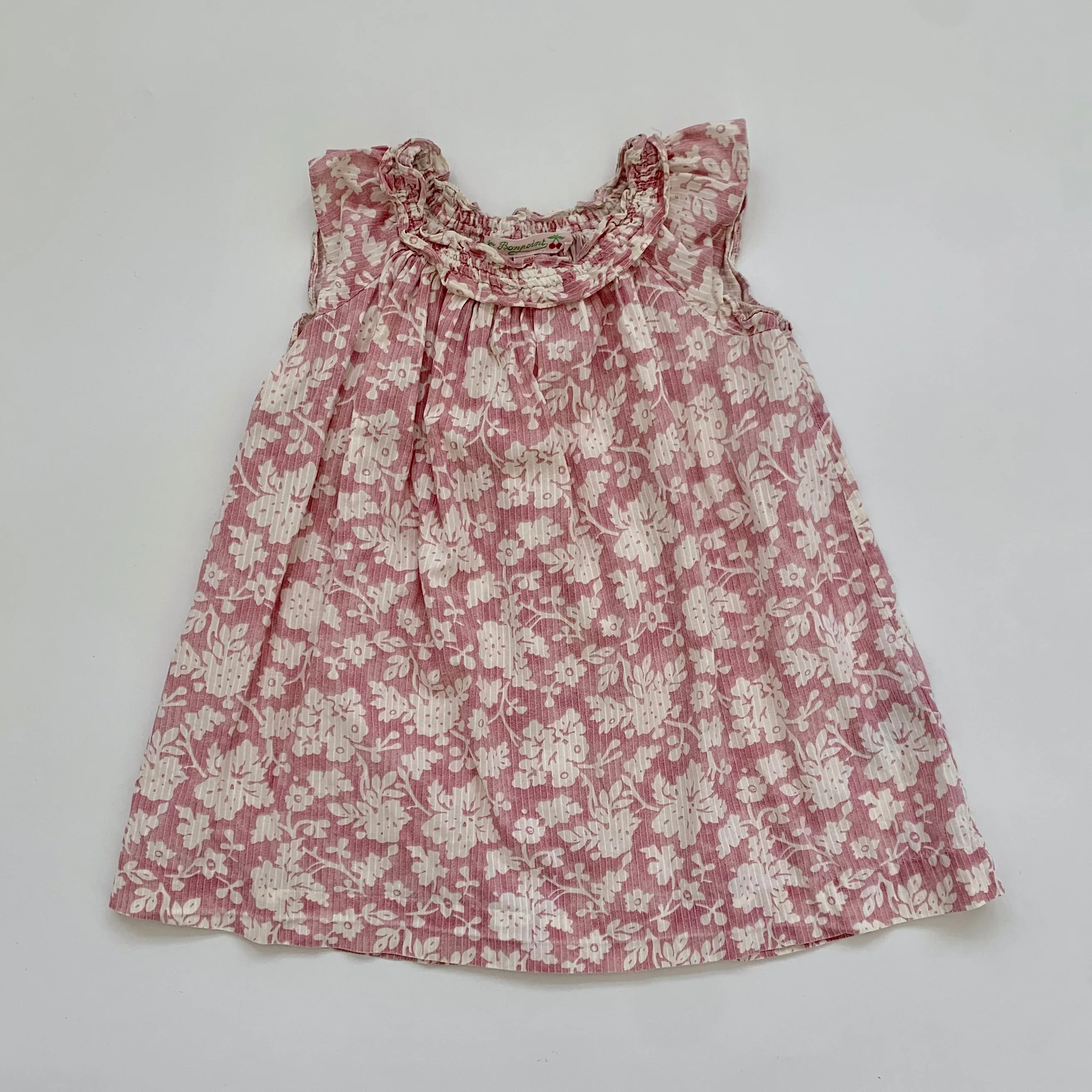 Bonpoint Pink And White Floral Summer Dress: 18 Months