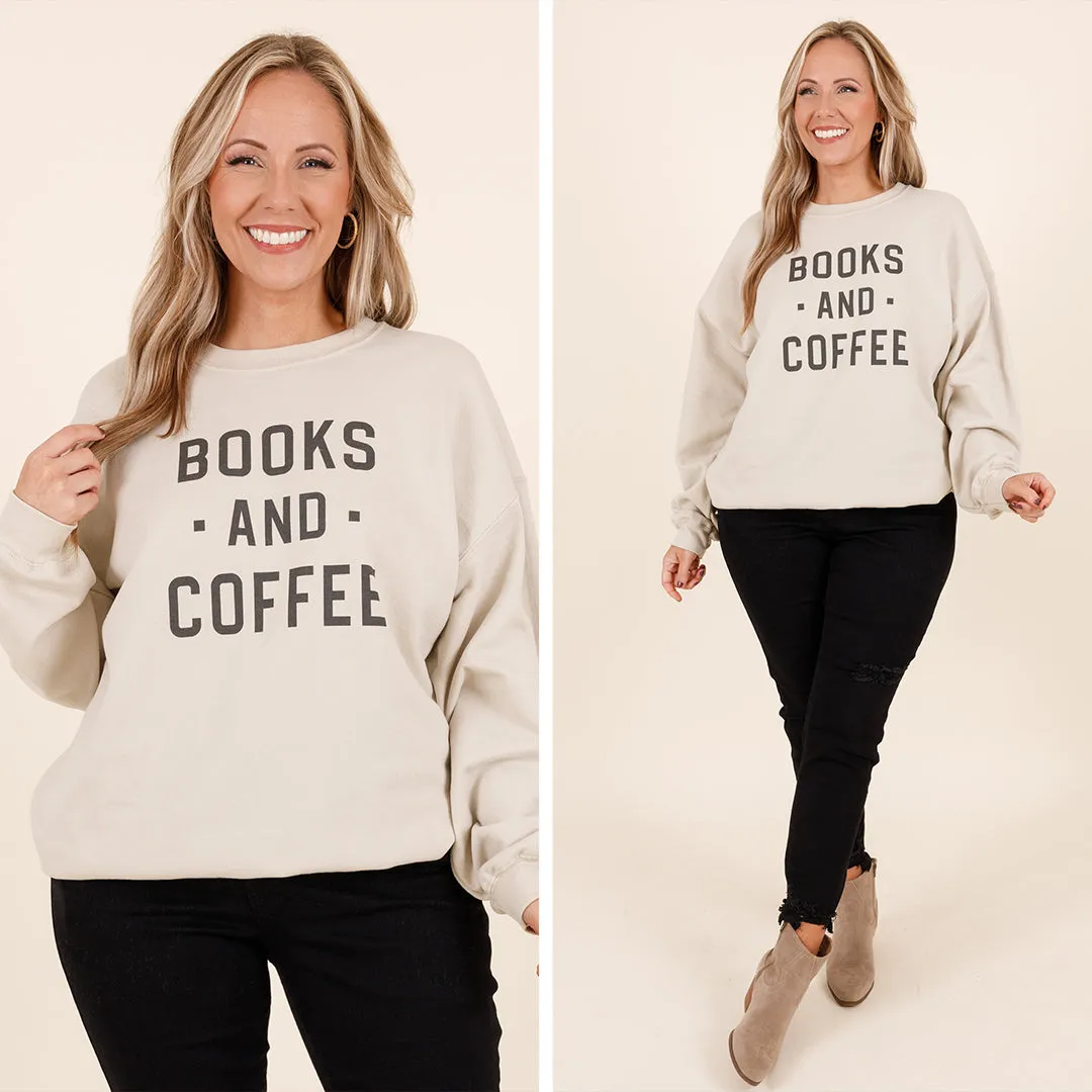 Books And Coffee Sweatshirt, Sand