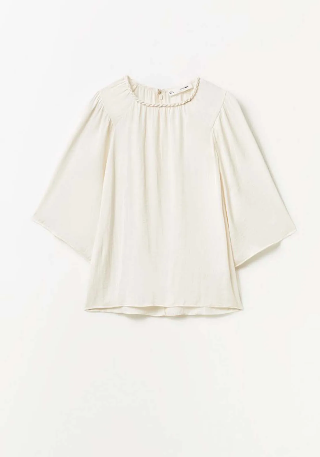 Braid Neck Blouse - White