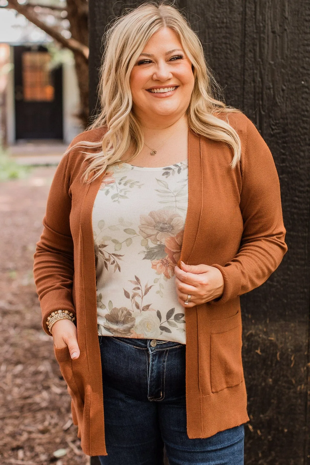 Can't Resist This Knit Cardigan- Cinnamon