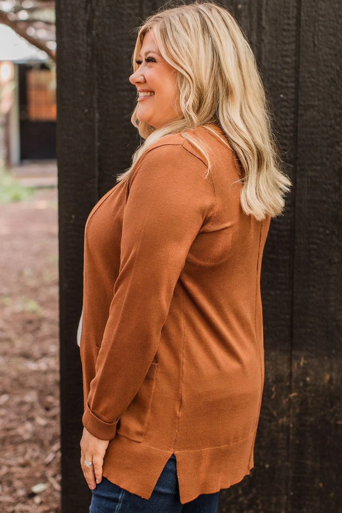 Can't Resist This Knit Cardigan- Cinnamon