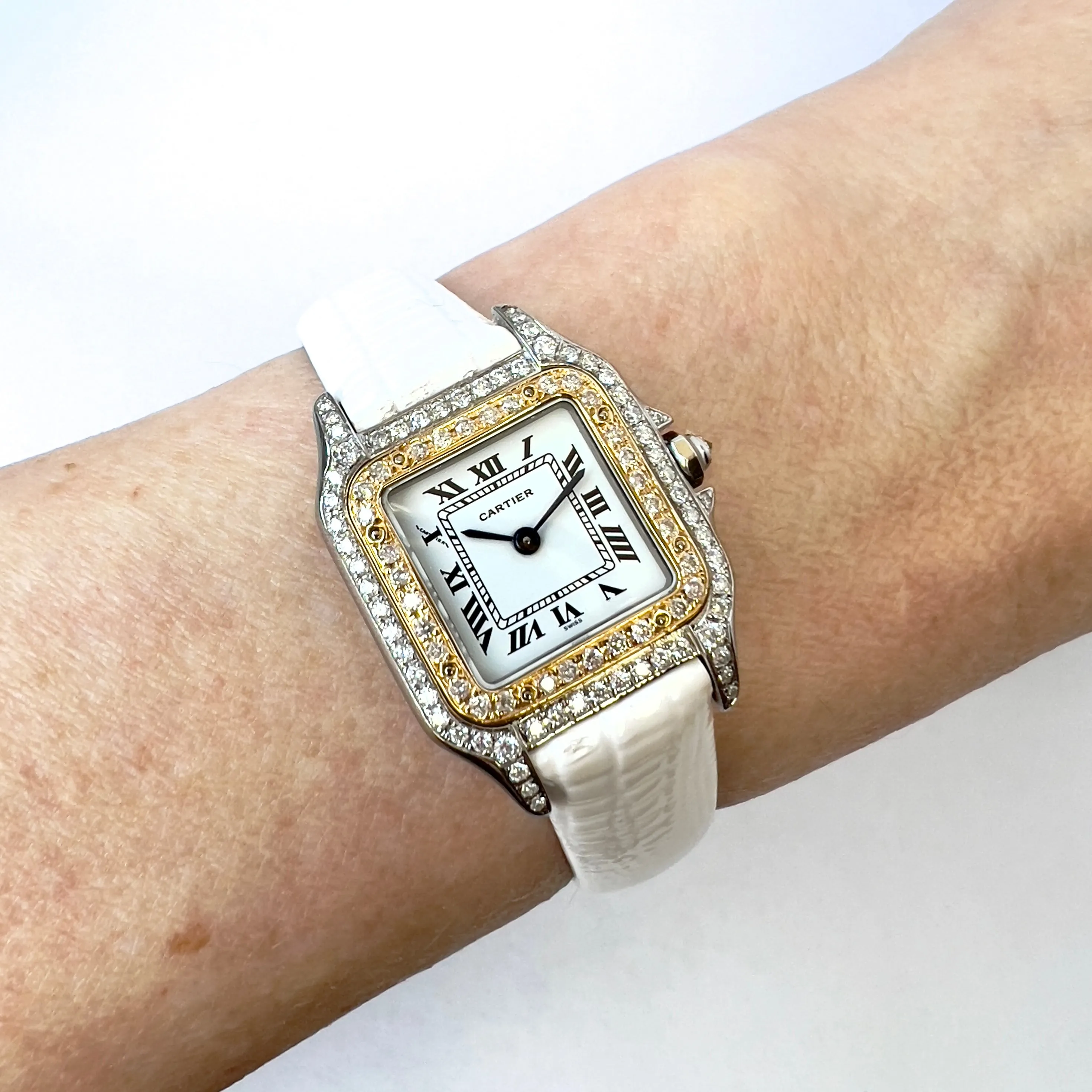 CARTIER PANTHERE 23mm Quartz 2 Tone 1.02TCW DIAMOND Watch