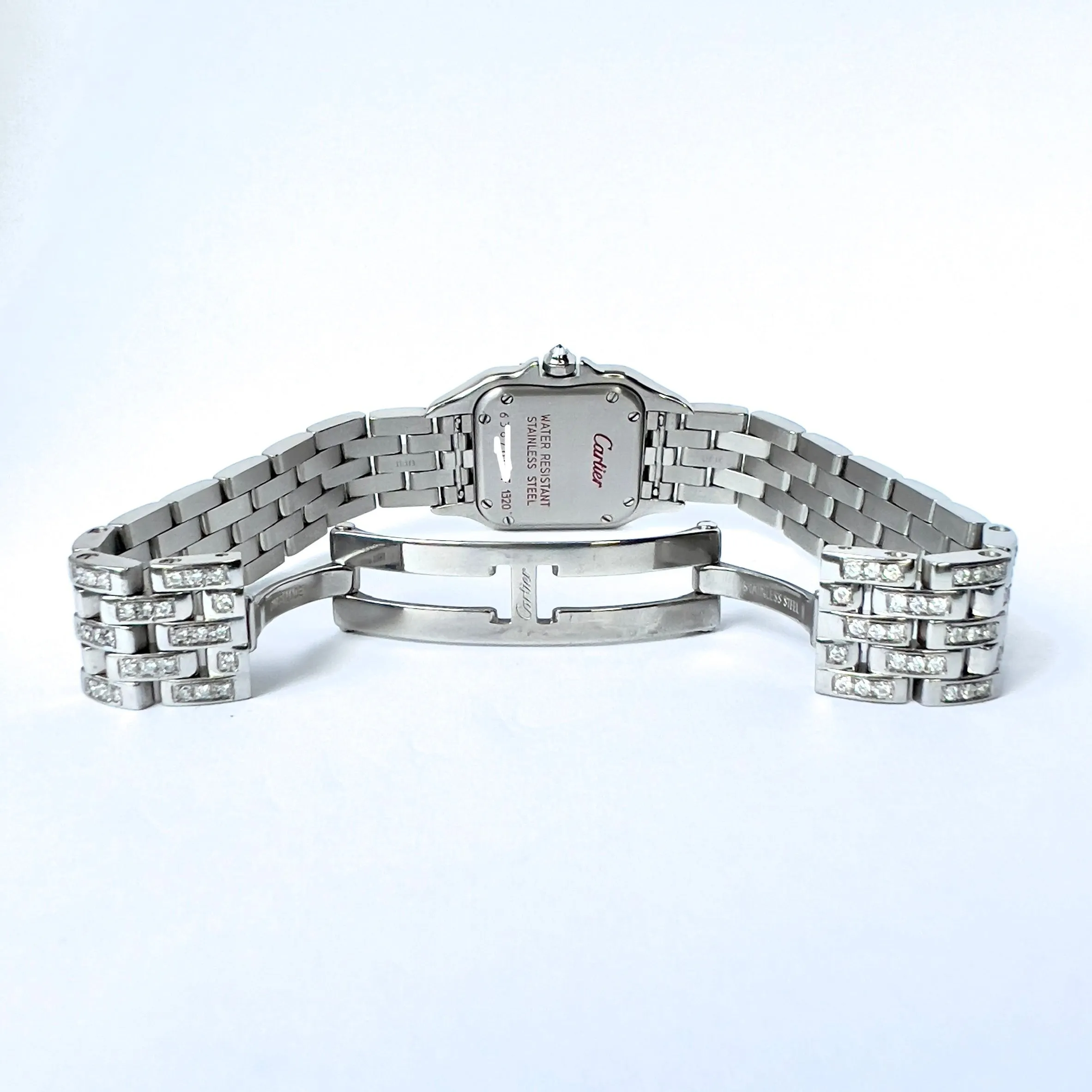 CARTIER PANTHERE 23mm Quartz Steel 3.28TCW DIAMOND Watch