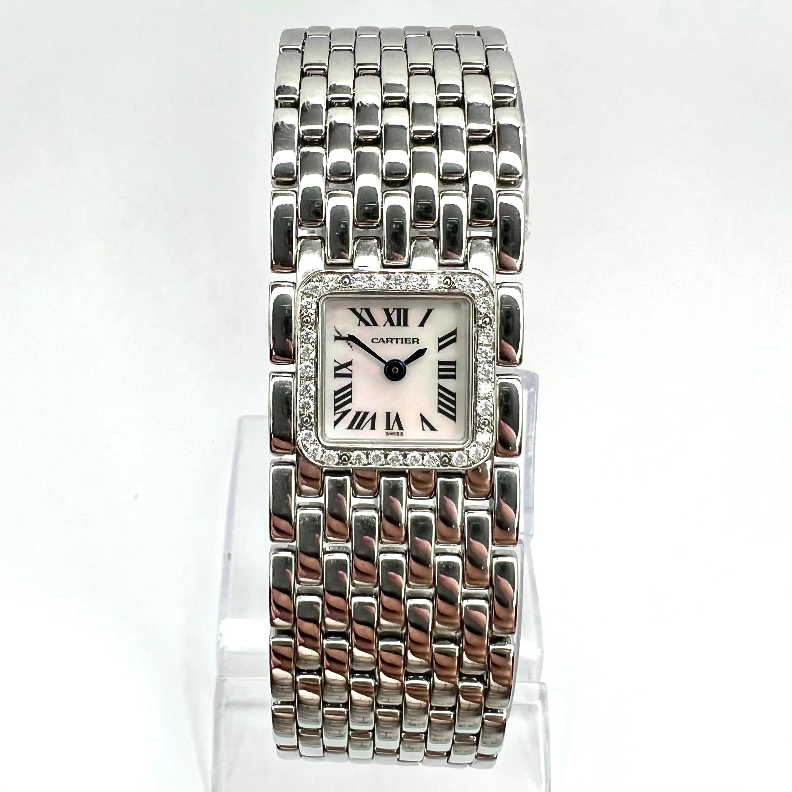 CARTIER Panthere RUBAN Quartz Steel 0.27TCW DIAMOND Watch