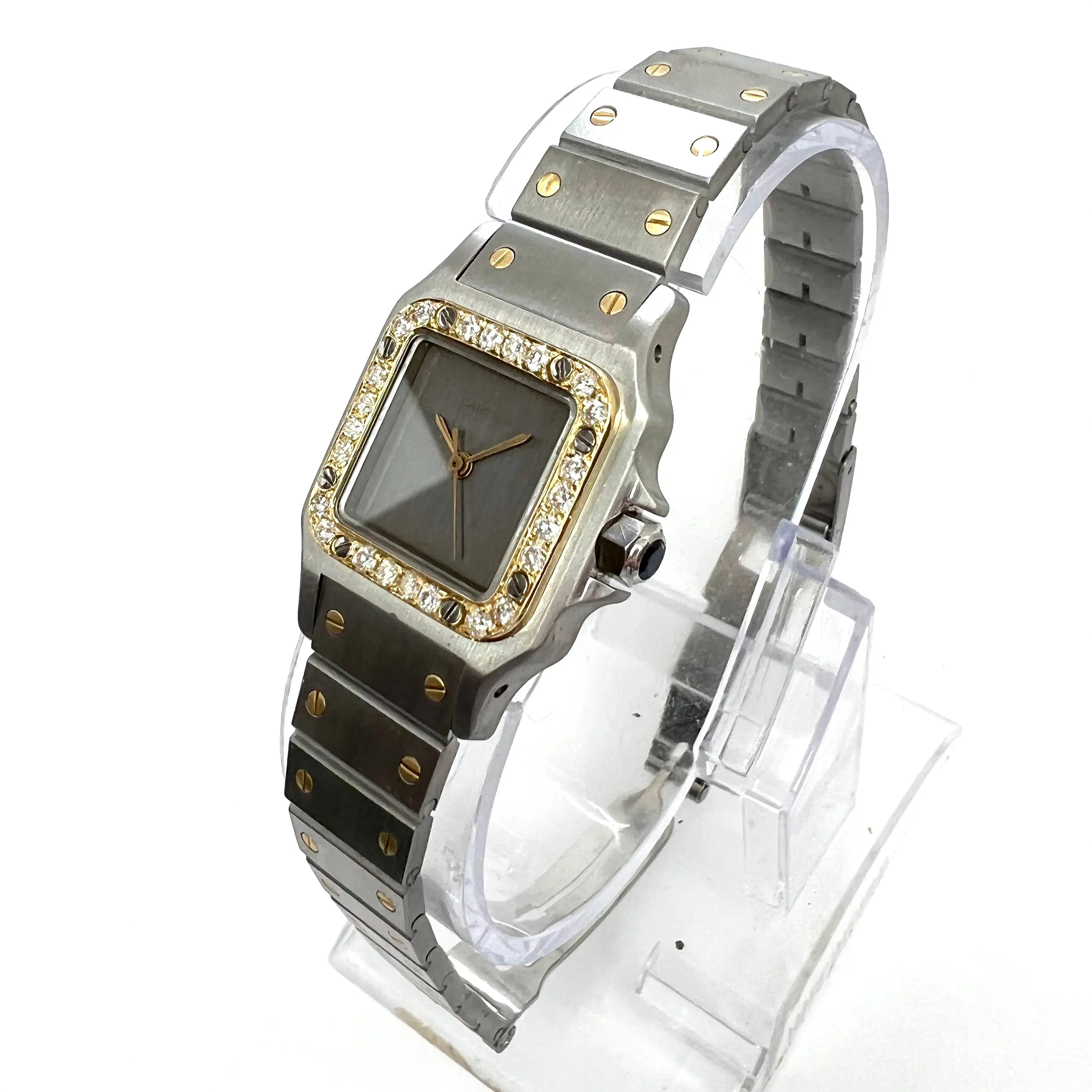 CARTIER SANTOS GALBEE 24mm Automatic 2 Tone 0.69TCW Diamond Watch