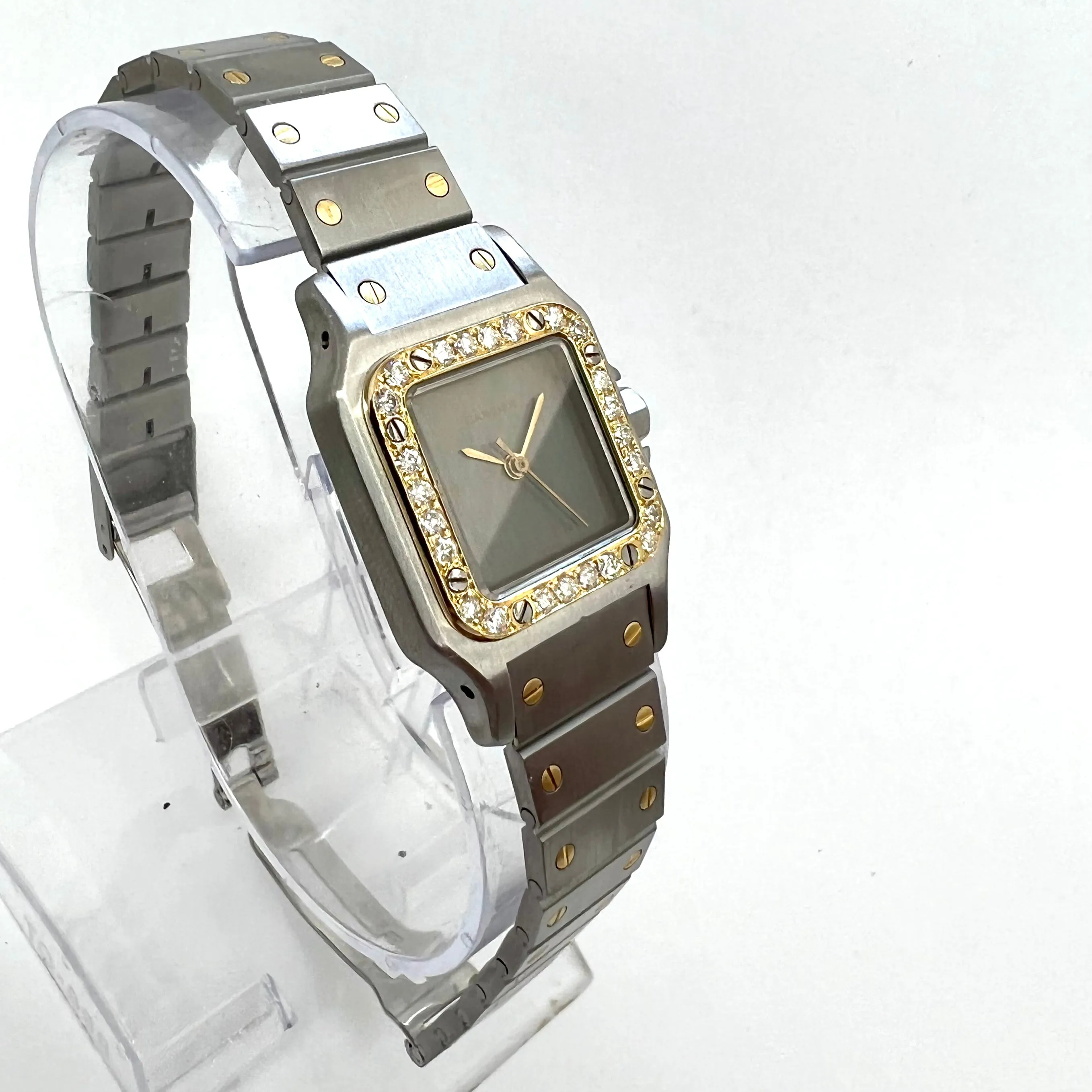 CARTIER SANTOS GALBEE 24mm Automatic 2 Tone 0.69TCW Diamond Watch