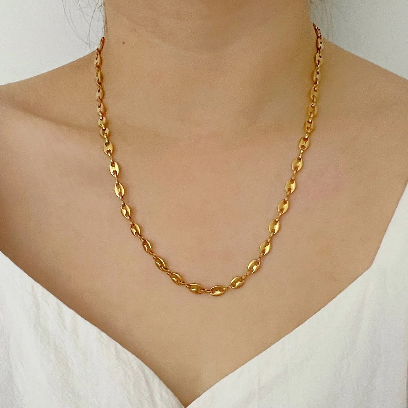 Coffee Bean Necklace - Gold