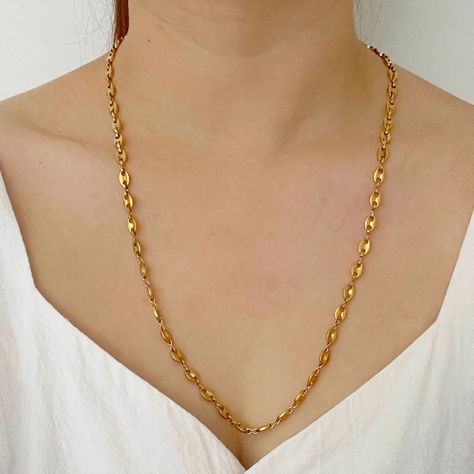 Coffee Bean Necklace - Gold