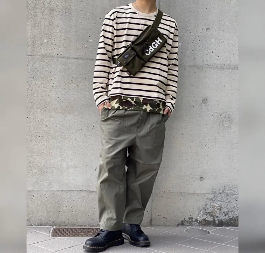 COMME des GARCONS  |Crew Neck Stripes Camouflage Unisex Street Style