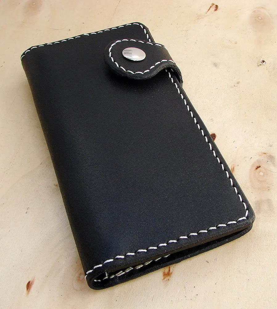 Cow leather wallet style biker black