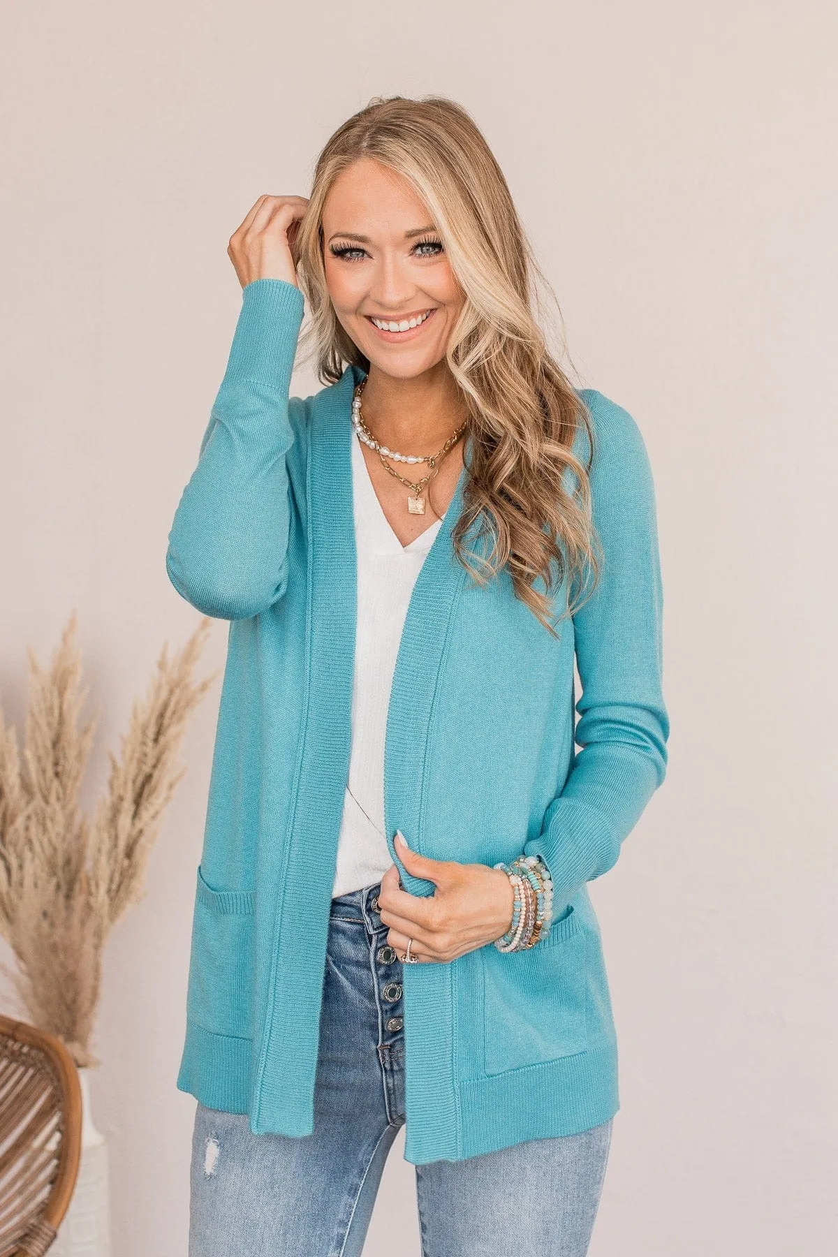 Dance Under The Stars Lightweight Cardigan- Deep Aqua