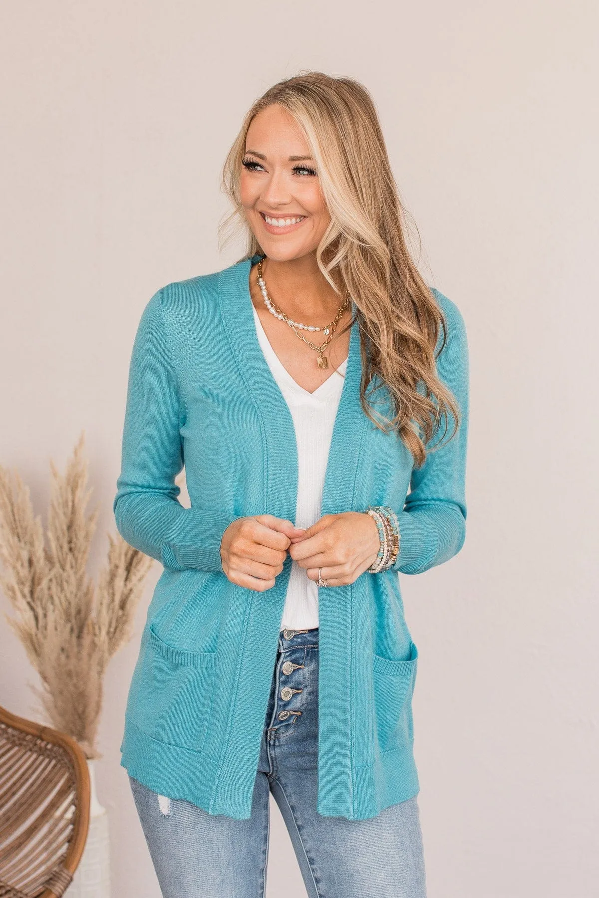 Dance Under The Stars Lightweight Cardigan- Deep Aqua