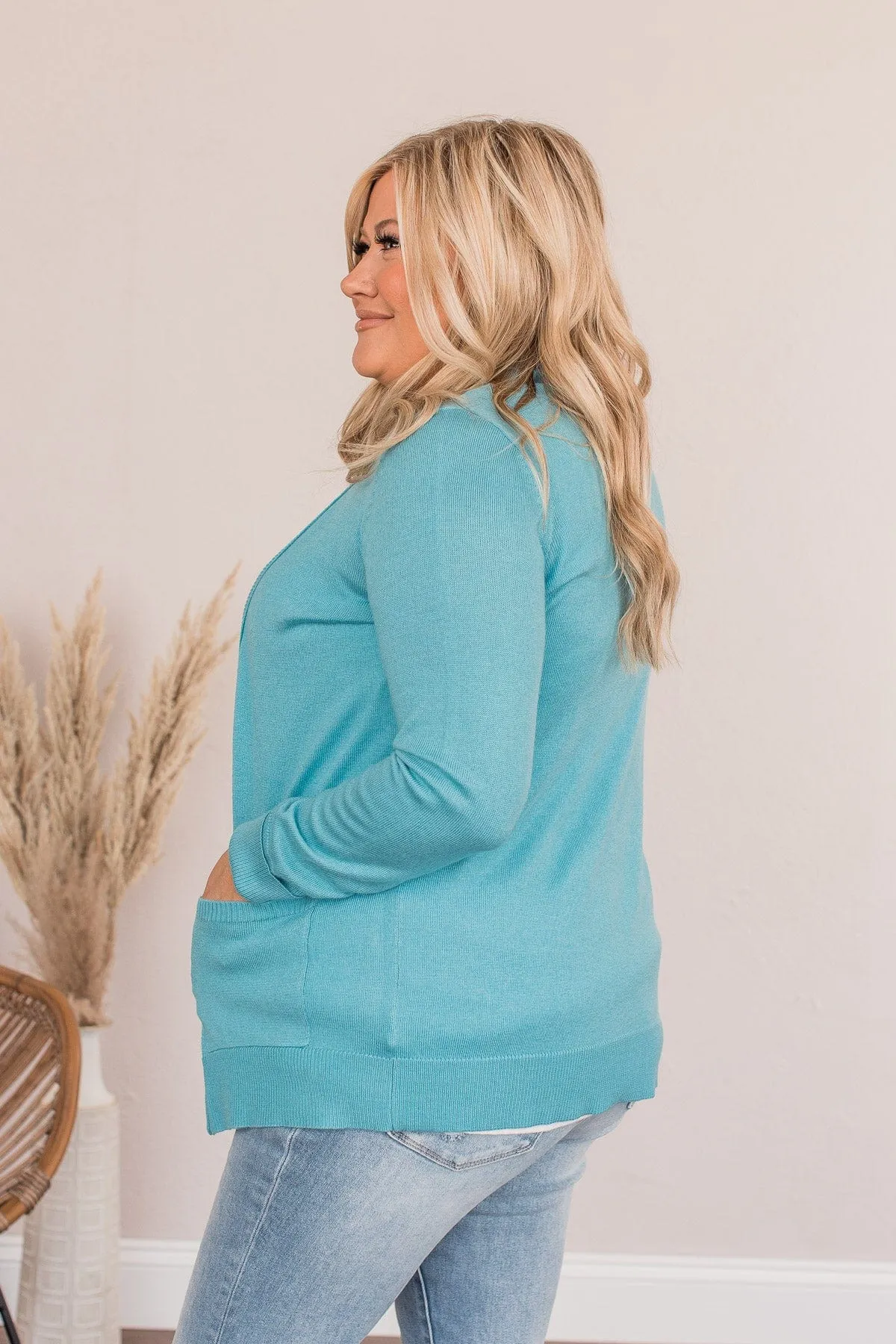 Dance Under The Stars Lightweight Cardigan- Deep Aqua