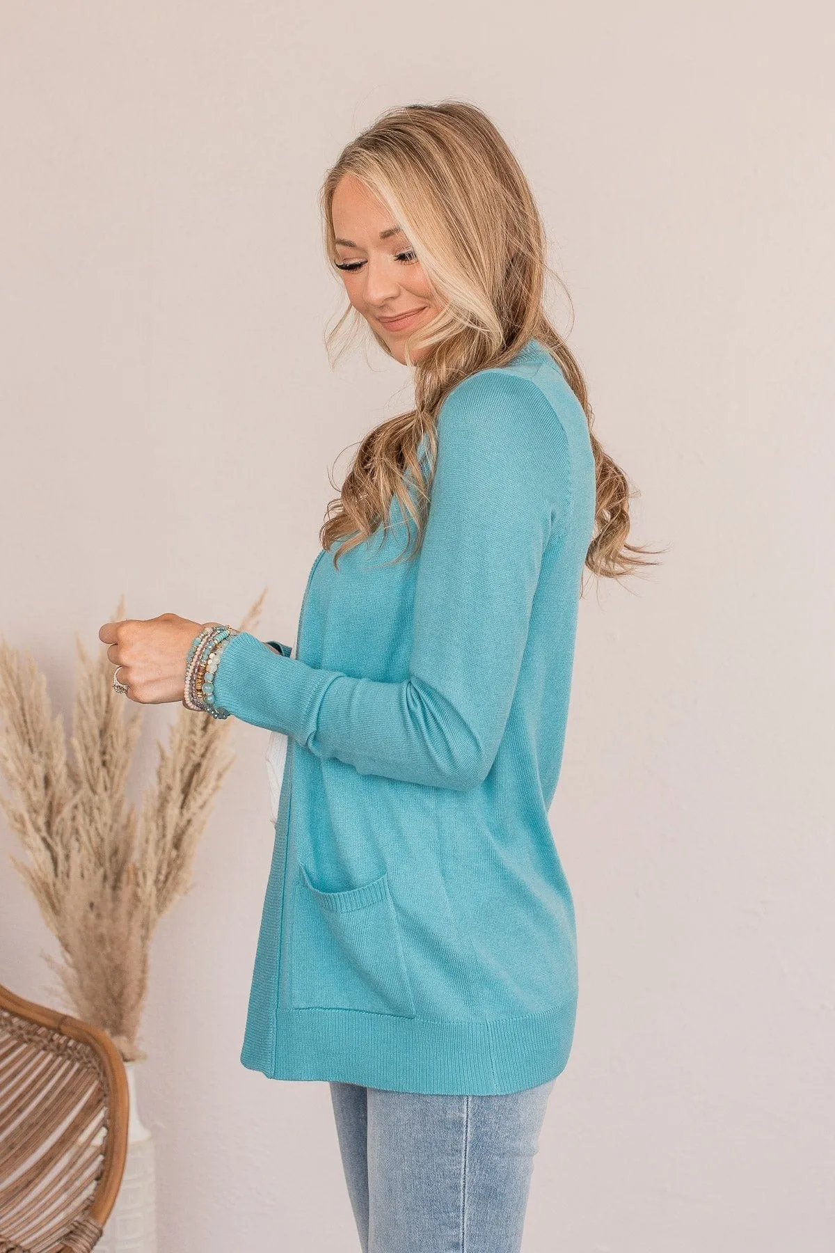 Dance Under The Stars Lightweight Cardigan- Deep Aqua