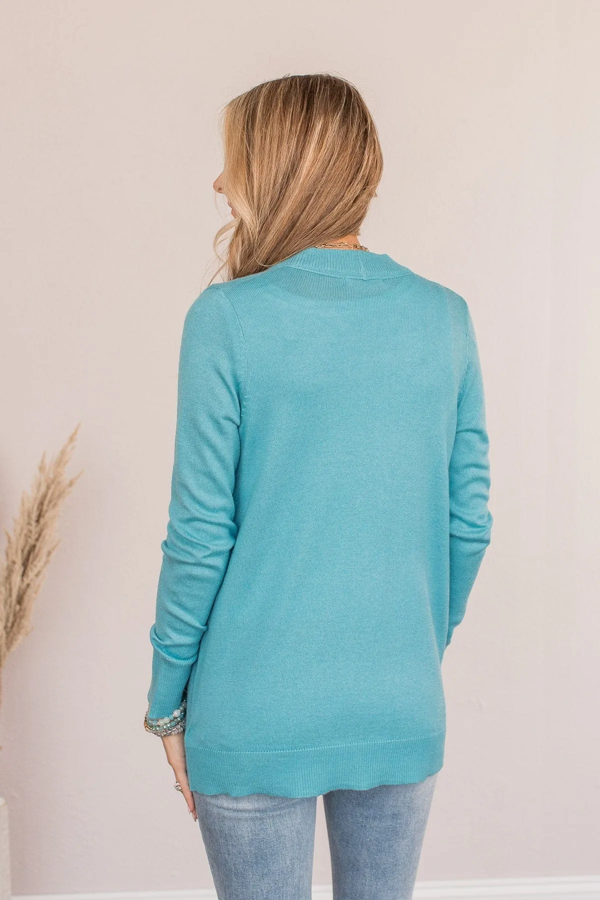 Dance Under The Stars Lightweight Cardigan- Deep Aqua