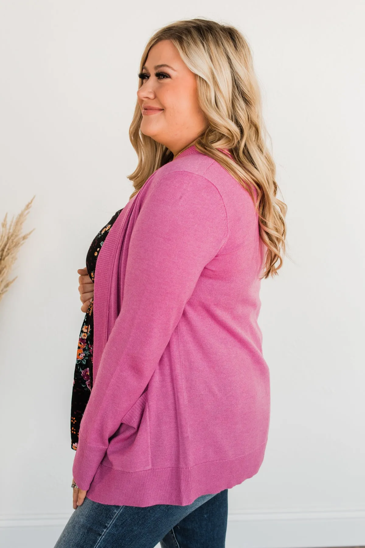 Dance Under The Stars Lightweight Cardigan- Magenta