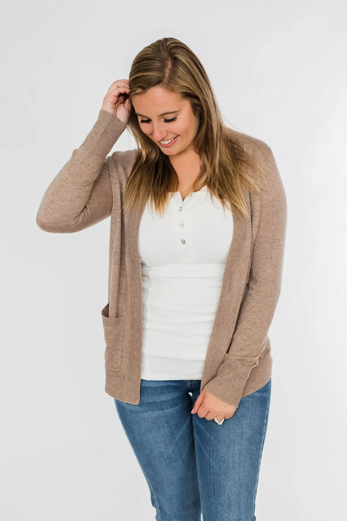 Dance Under The Stars Lightweight Cardigan- Mocha