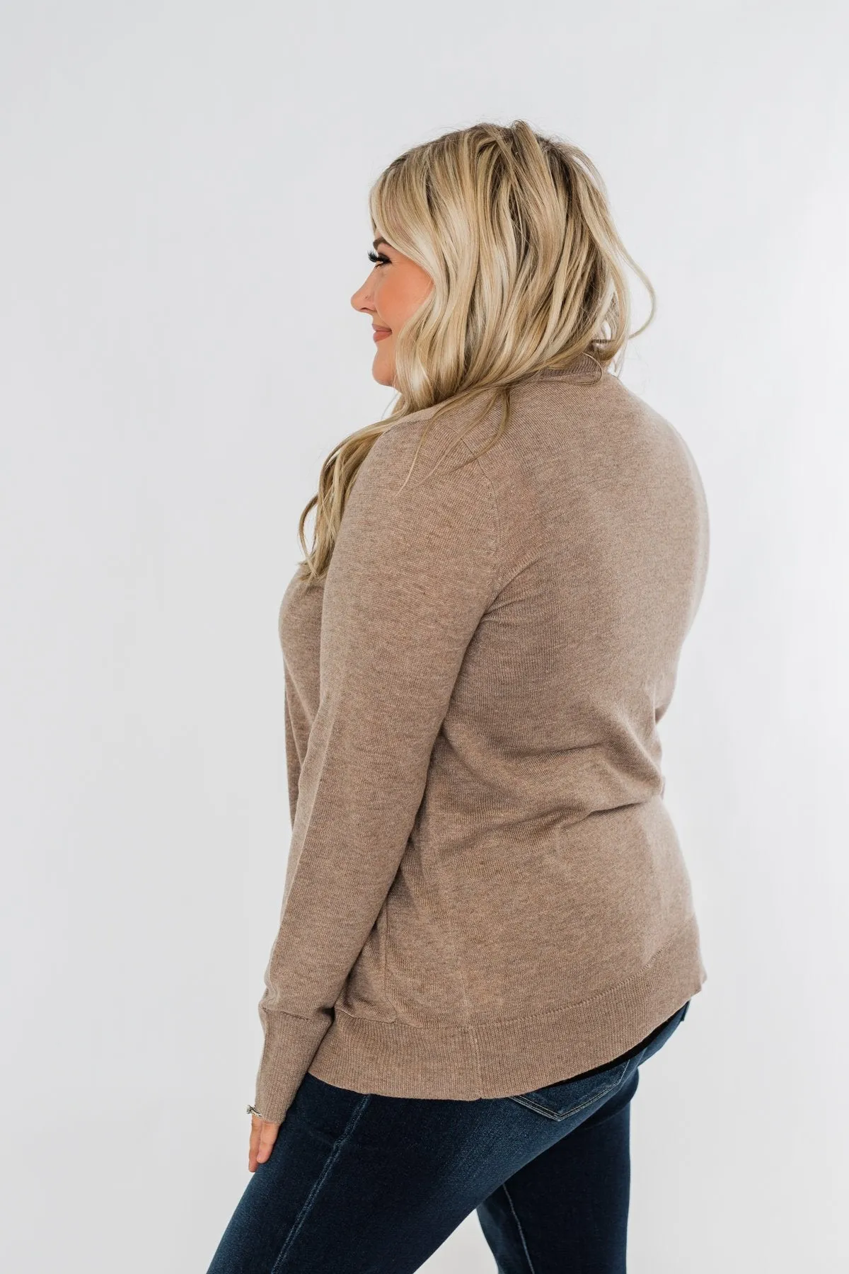 Dance Under The Stars Lightweight Cardigan- Mocha