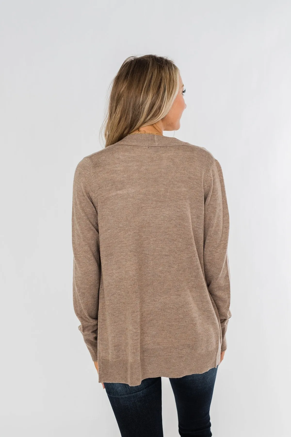 Dance Under The Stars Lightweight Cardigan- Mocha