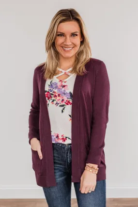 Dance Under The Stars Lightweight Cardigan- Plum