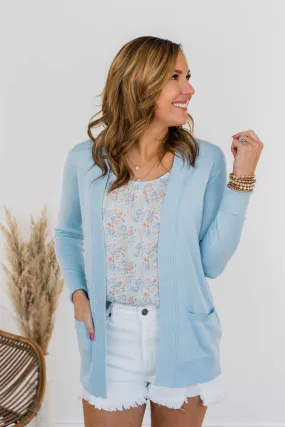 Dance Under The Stars Lightweight Cardigan- Powder Blue