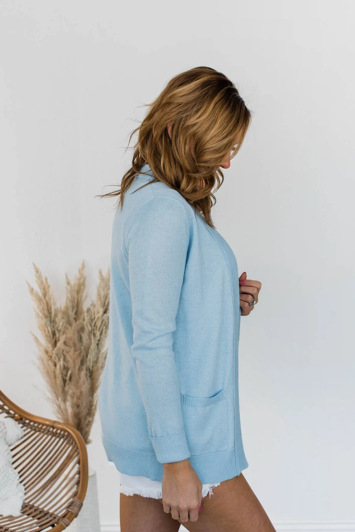 Dance Under The Stars Lightweight Cardigan- Powder Blue