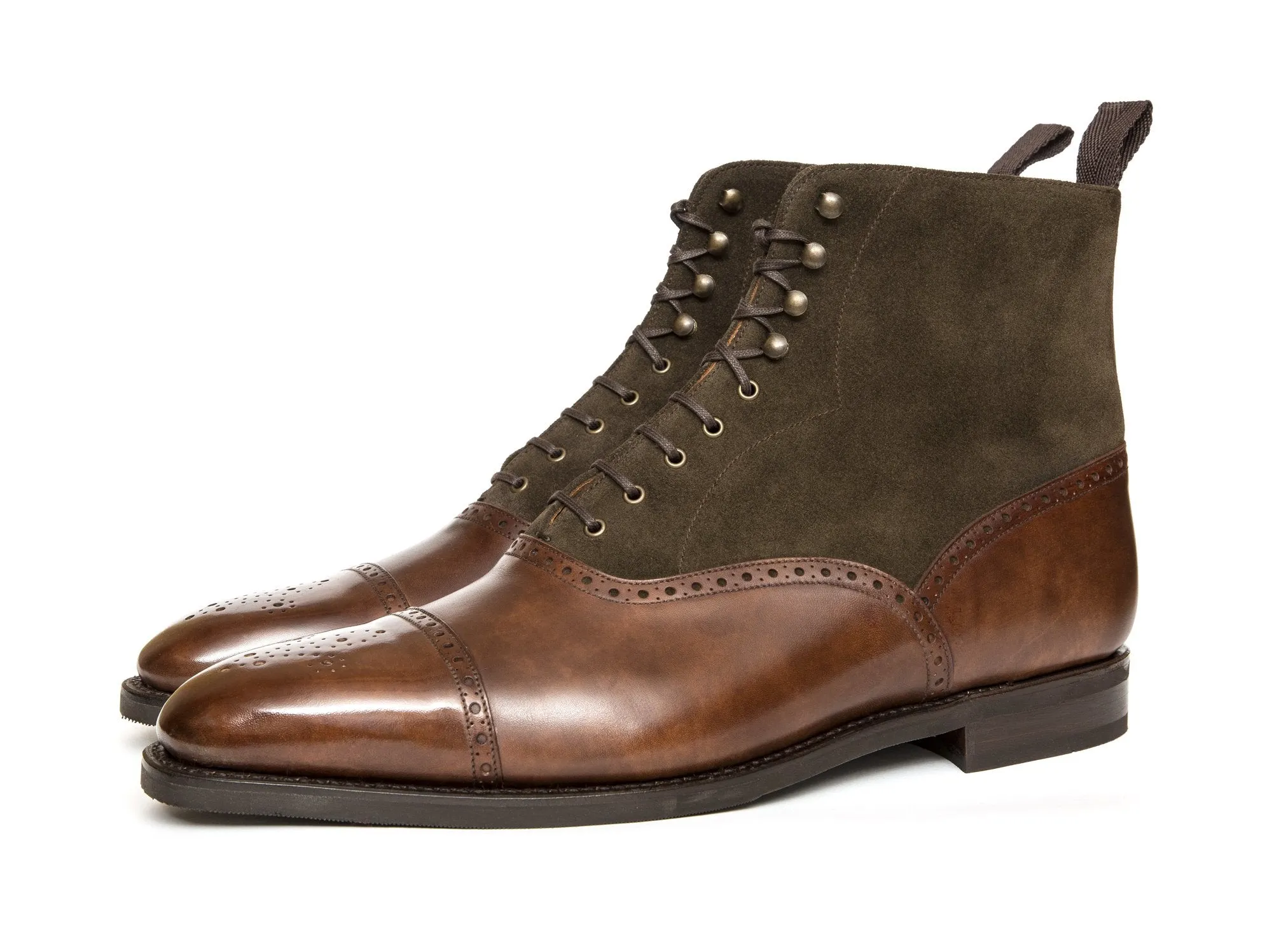 David - MTO - Walnut Museum Calf / Moss Suede - LPB Last - City Rubber Sole