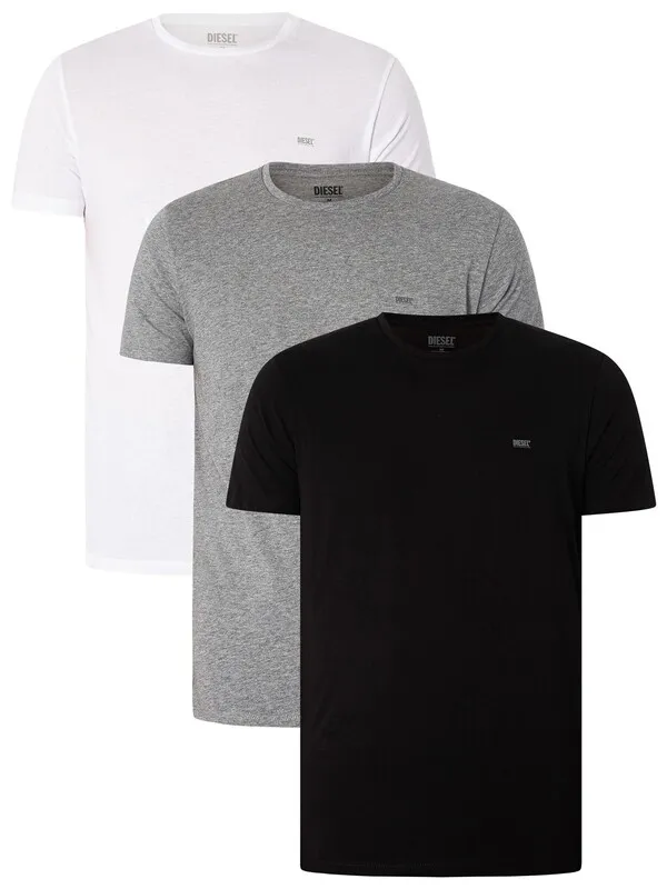 Diesel 3 Pack Lounge Jake T-Shirts - Black/Grey/White