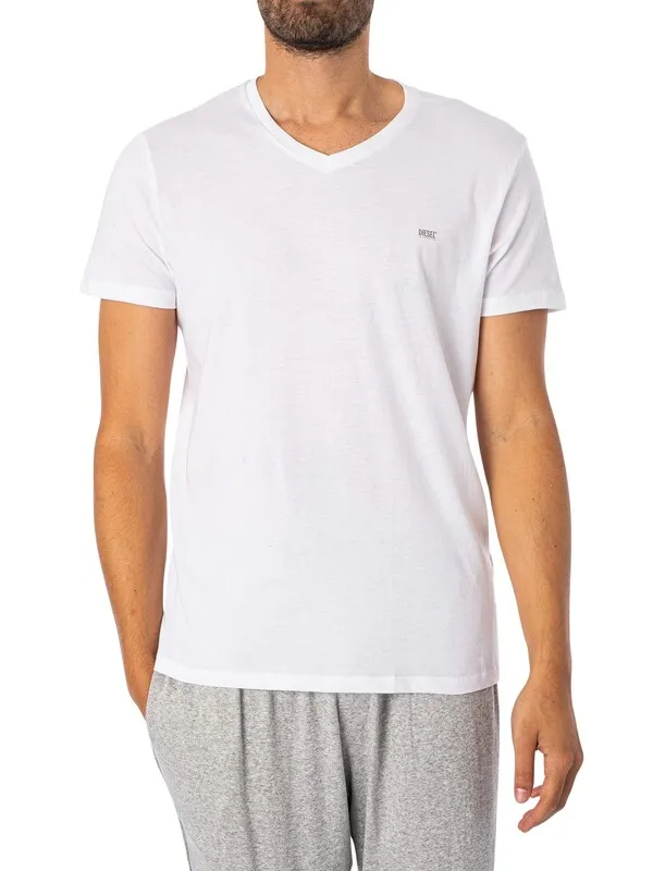 Diesel 3 Pack Lounge Michael V-Neck T-Shirts - White