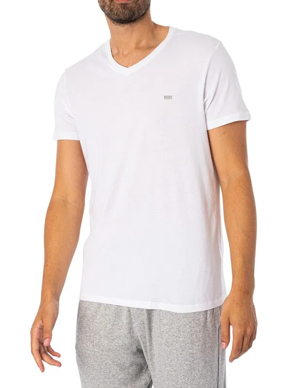 Diesel 3 Pack Lounge Michael V-Neck T-Shirts - White