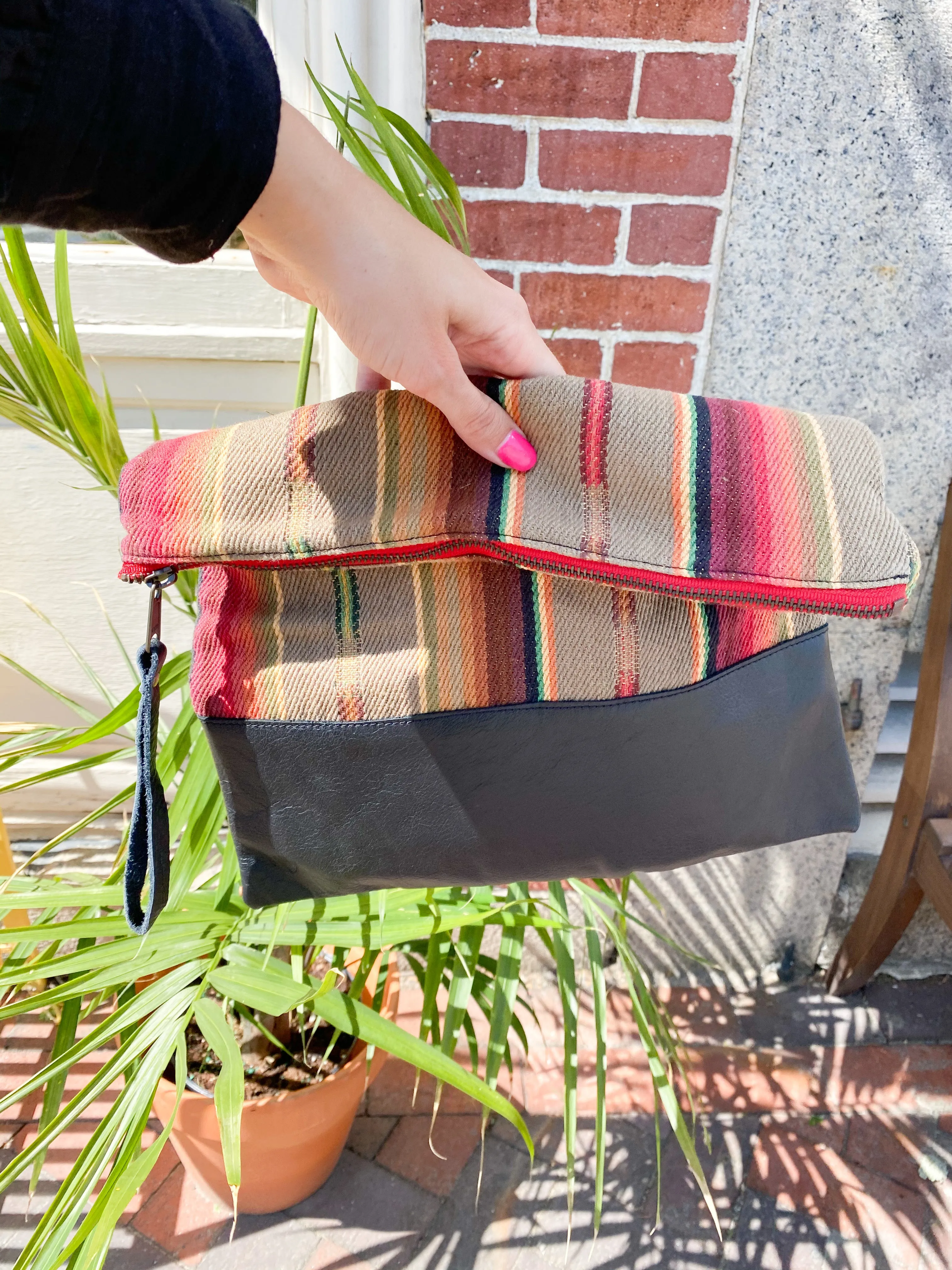 Dorado Large Clutch in Black Leather