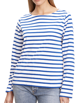 Doreen Striped Long Sleeve Top (Cobalt)